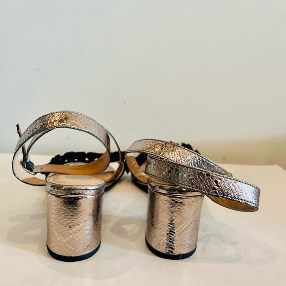 Gioseppo metallic and black Italian leather sandals 10.5 US / Euro 41 - Picture 7 of 8